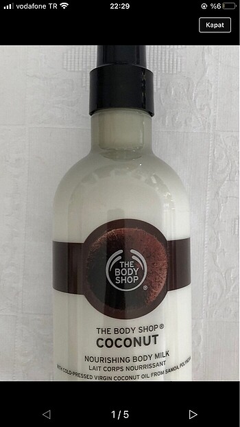 Beden Renk The Body Shop Coconut Vücut Spreyi ve sütü 100 ml