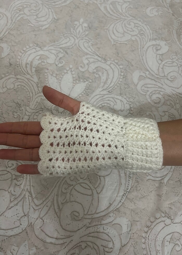 Kadın el örgüsü eldiven - Görsel 2