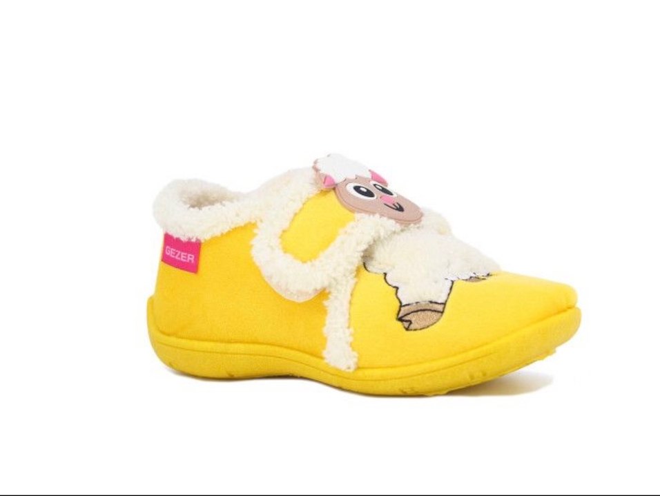 Kız Çocuk Sarı Keçe Terlik, Cırtlı, Nakışlı - Görsel 3