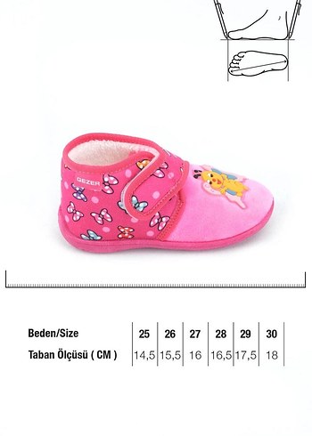 Kız Çocuk Pembe Nakışlı Sıcak Ev Terliği - Görsel 4