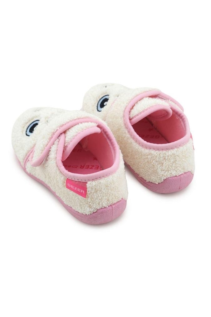 Kız Çocuk Beyaz Nakışlı Sıcak Panduf - Görsel 3