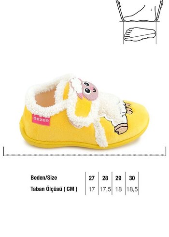 Kız Çocuk Sarı Koyun Figürlü Sıcak Ev Terliği - Görsel 4