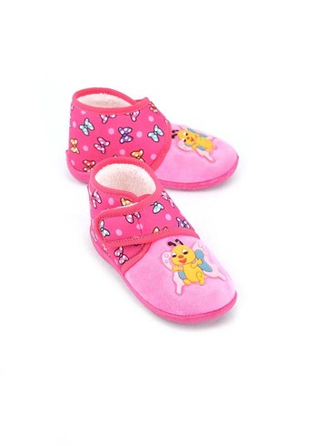Kız Çocuk Pembe Nakışlı Sıcak Terlik - Görsel 2