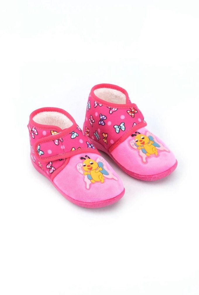 Kız Çocuk Pembe Nakışlı Sıcak Terlik - Görsel 5