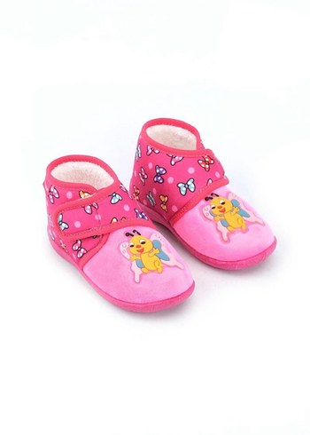 Kız Çocuk Pembe Nakışlı Sıcak Panduf - Görsel 6