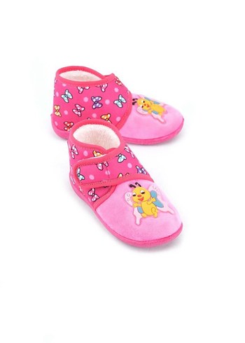 Kız Çocuk Pembe Nakışlı Sıcak Panduf - Görsel 7