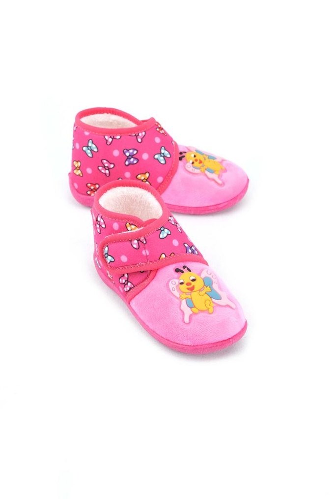 Kız Çocuk Pembe Nakışlı Sıcak Panduf - Görsel 2