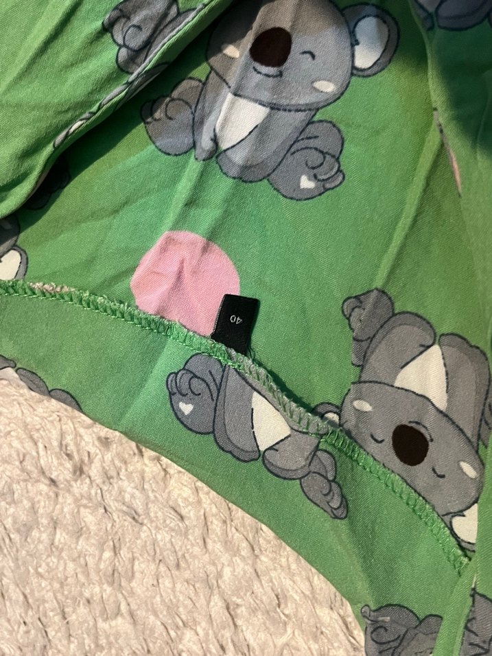 Kızlar için Yeşil Batik Desenli pijama takımı - Görsel 4