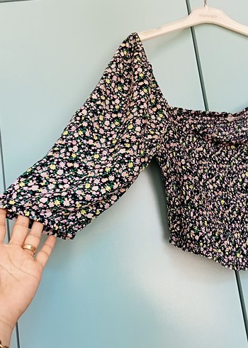 Kadın Uzun Kollu Çiçek Desenli Bluz - Görsel 3