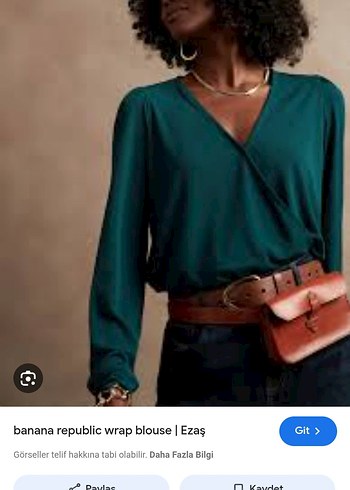 H&M Zümrüt Yeşili Uzun Kollu Drapeli Bluz - Görsel 2