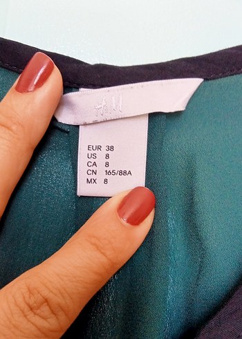 H&M Zümrüt Yeşili Uzun Kollu Drapeli Bluz - Görsel 6