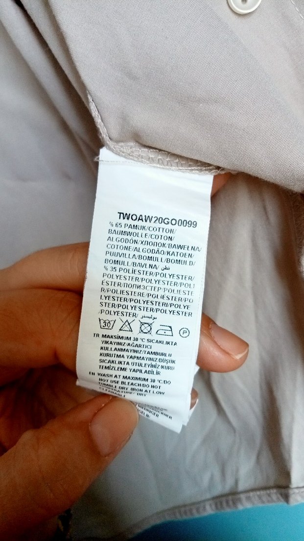 Bej Pamuklu Kadın Gömlek - Görsel 5