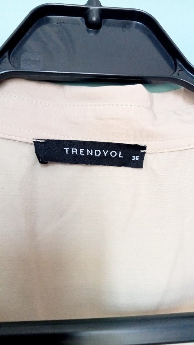 Bej Pamuklu Kadın Gömlek - Görsel 4