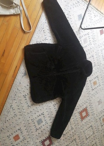 Siyah Kadın Peluş Ceket