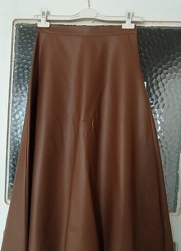 Taba rengi deri etek 
