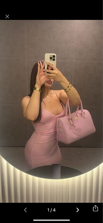pembe sandy elbise