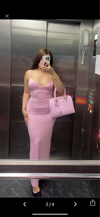 s Beden pembe sandy elbise