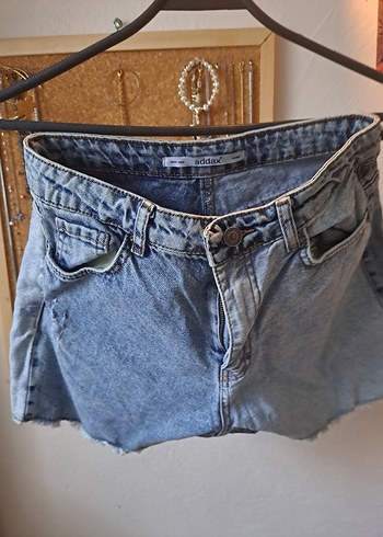 38 Beden mavi Renk Bohem Tarzı Vintage Farklı Renk 2 renkli Kot Şort