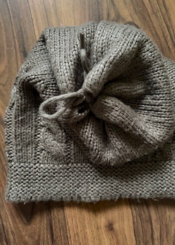 Gri Örgü Bohem Bere - Görsel 4