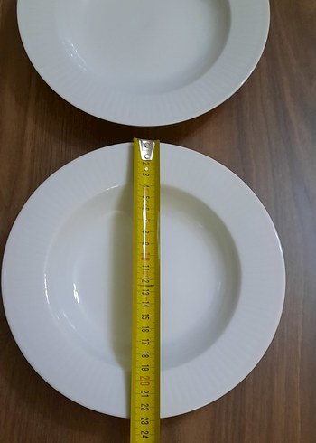  Beden Beyaz Seramik Yemek Tabağı 2'li Set