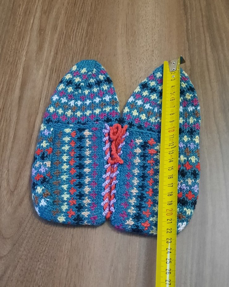 Renkli Nakışlı Kız Çocuk Örgü Ev Terliği - Görsel 2