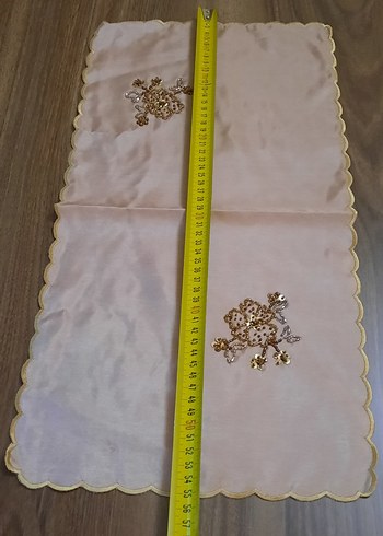 Nakışlı Bej Masa Örtüsü - Görsel 3