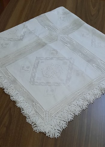 Beyaz Masa Örtüsü el emeği - Görsel 5