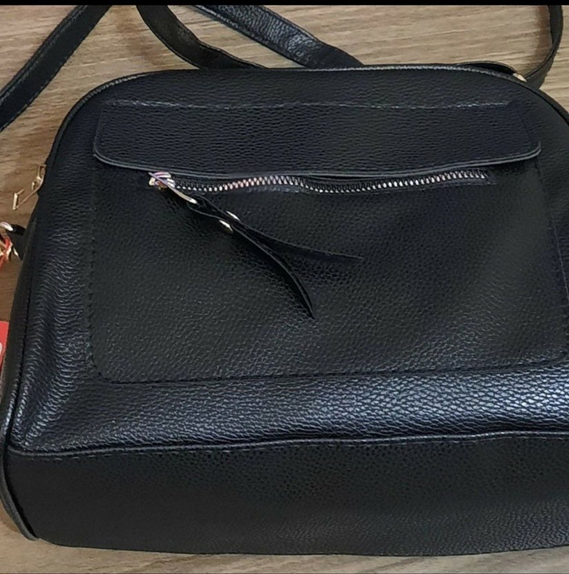 Siyah Deri Püsküllü Kadın Çanta - Görsel 2