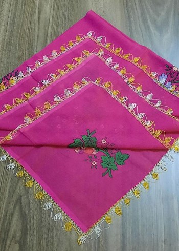 Pembe Dantel Detaylı Bohem Kadın Fular - Görsel 2