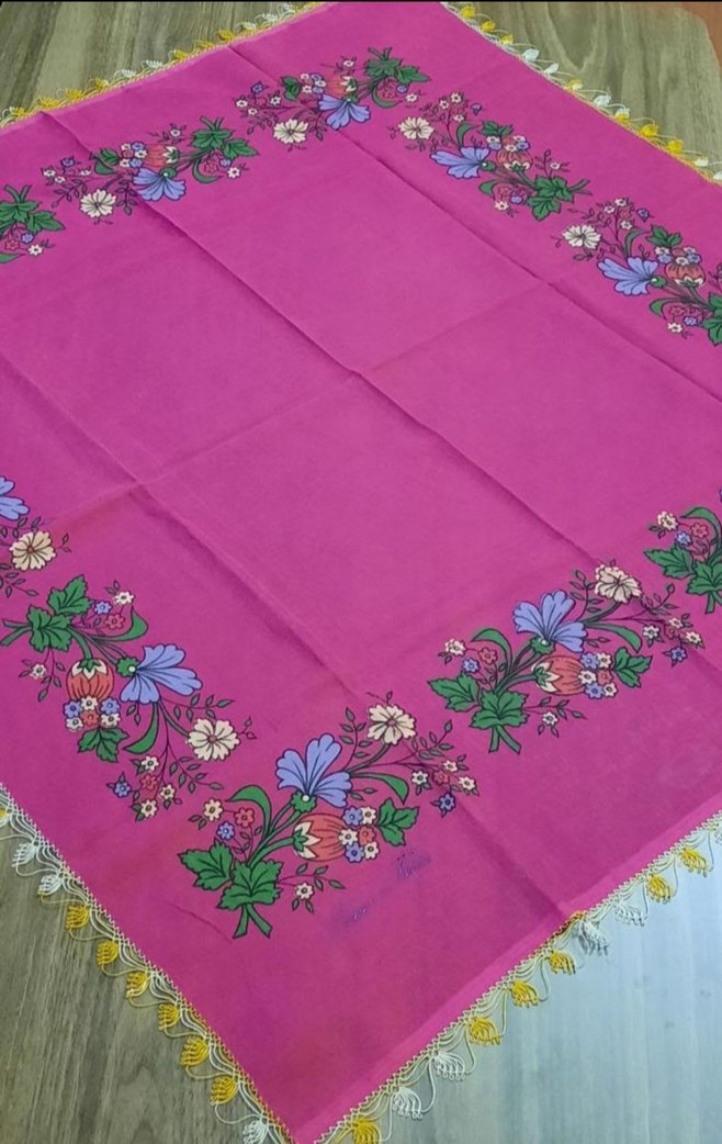 Pembe Dantel Detaylı Bohem Kadın Fular - Görsel 3