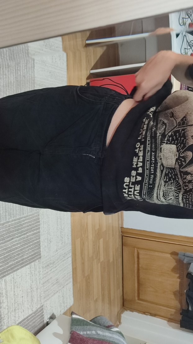 Siyah parasüt pantolon - Görsel 3