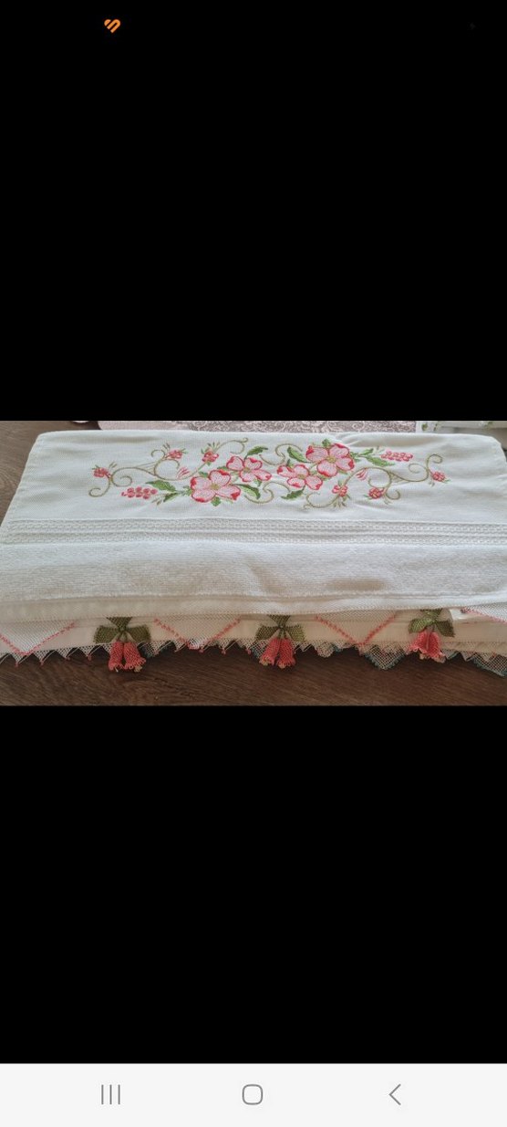 Nakışlı Beyaz Havlu Seti - Görsel 3