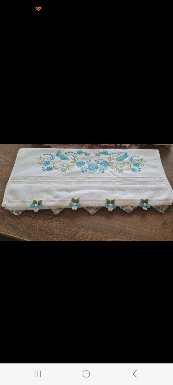 Nakışlı Beyaz Havlu Seti - Görsel 4