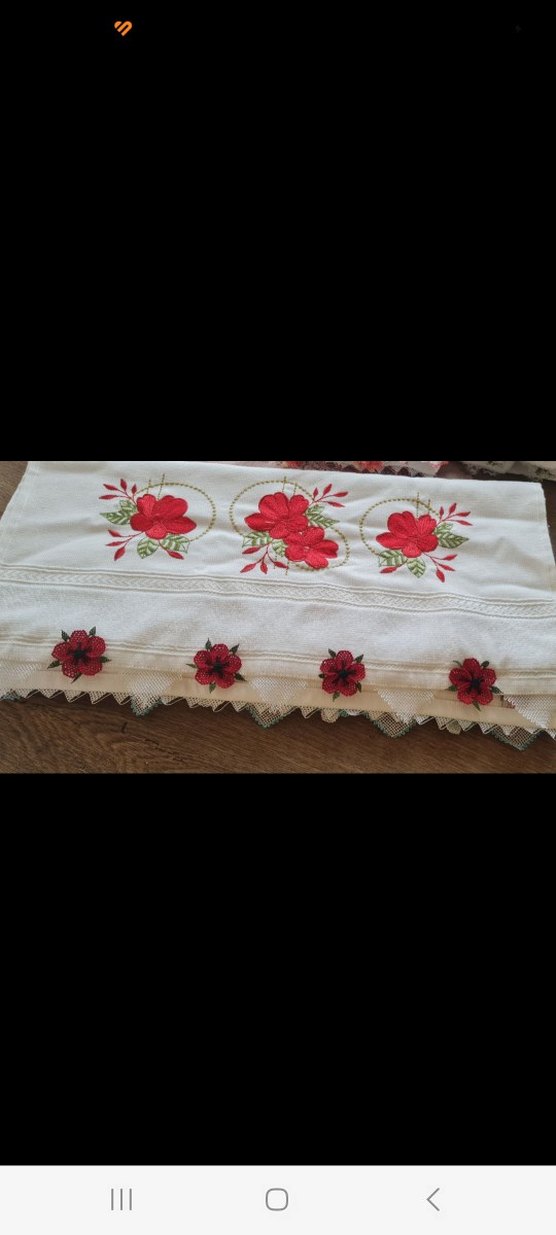 Nakışlı Beyaz Havlu Seti - Görsel 2