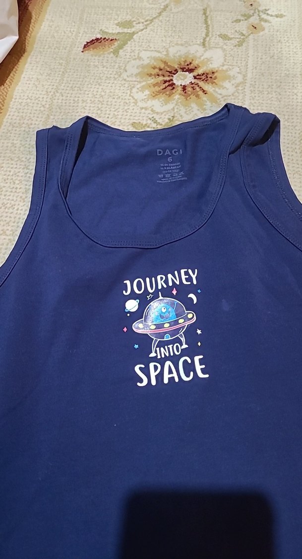 11_12 yaş Dagi marka Çocuk Renkli Baskılı Atlet 2 adet - Görsel 3