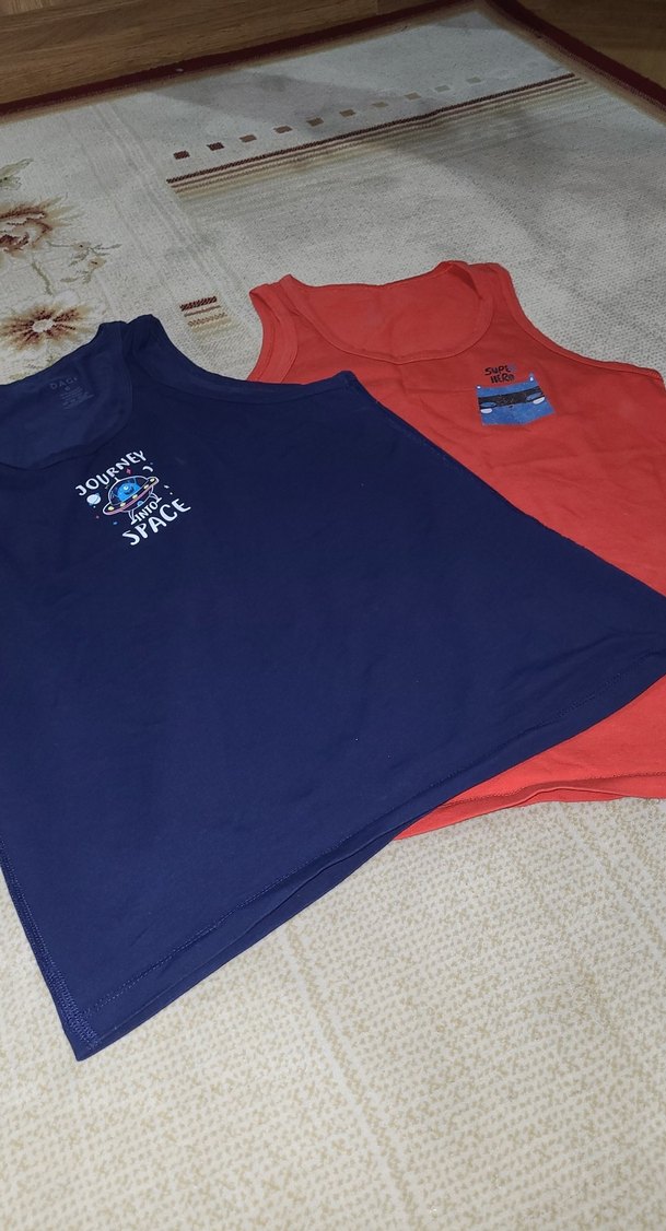 11_12 yaş Dagi marka Çocuk Renkli Baskılı Atlet 2 adet - Görsel 2