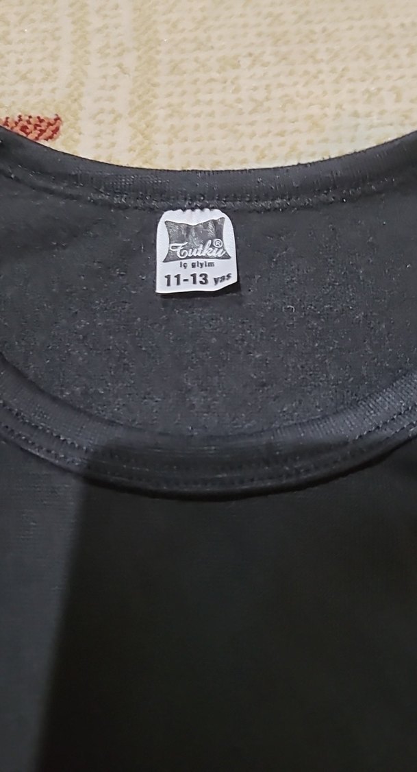 Siyah Çocuk Uzun Kollu İçlik Tutku marka 11/13 yaş içi jardonlu - Görsel 2
