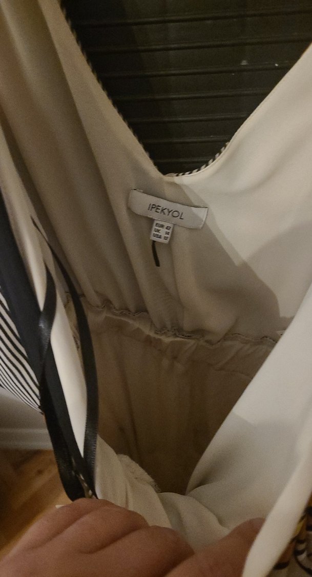 Ipekyol 42 beden desenli V Yaka Salaş Uzun Elbise - Görsel 5