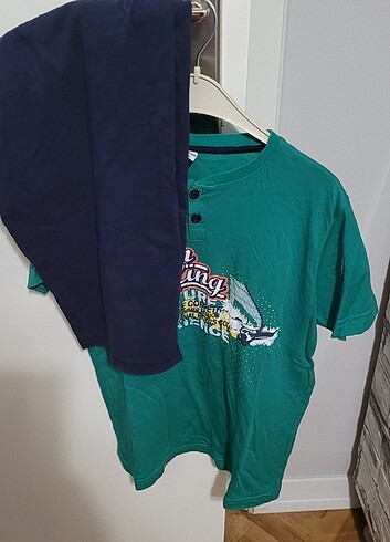 Çift Kaplan marka 10 yaş şortlu pijama takımı
