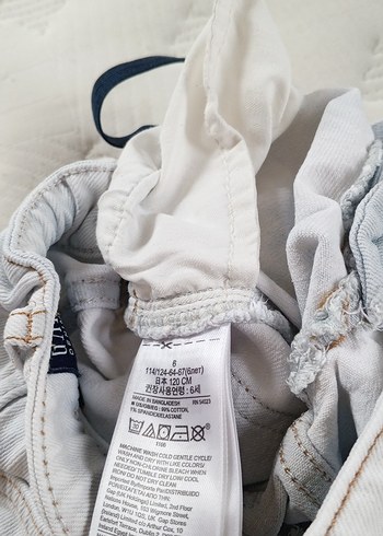 Kız Çocuk Beyaz Batik Desen Denim Şort - Görsel 4