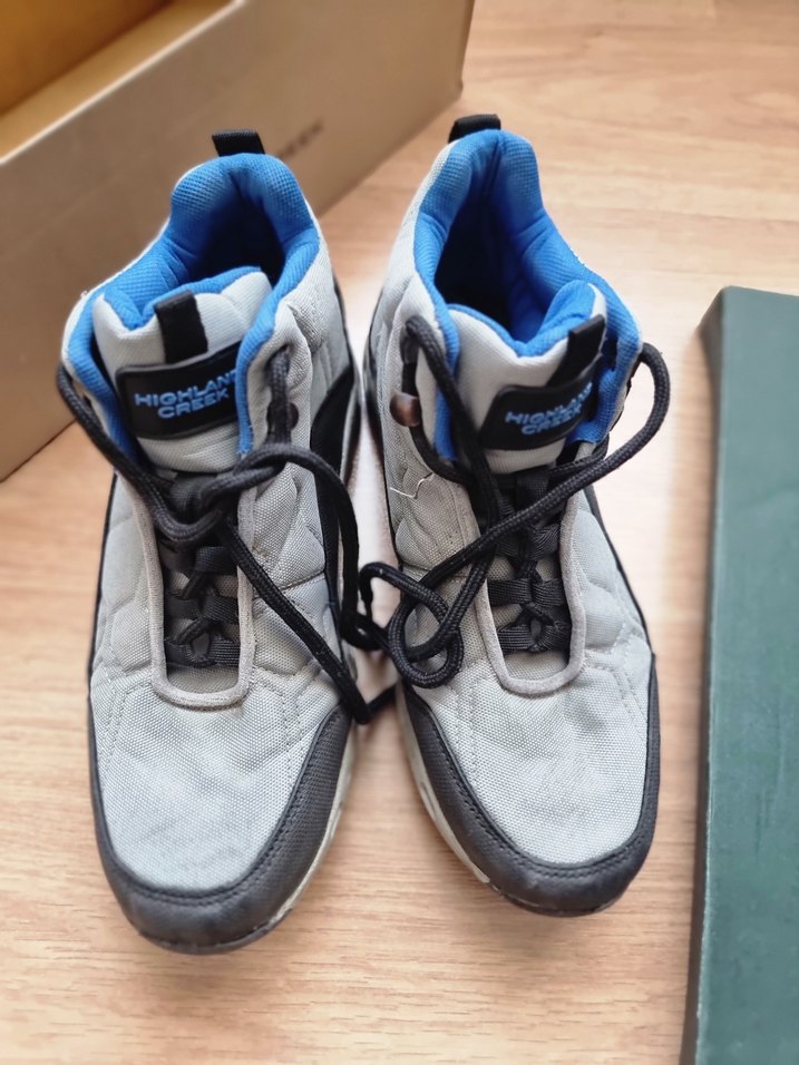 Gri Erkek Çocuk Sneakers Velcro Bantlı - Görsel 4