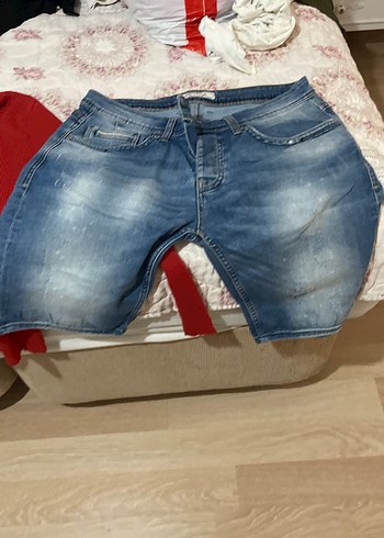 Diğer Acik Mavi Yikamali Denim Sort