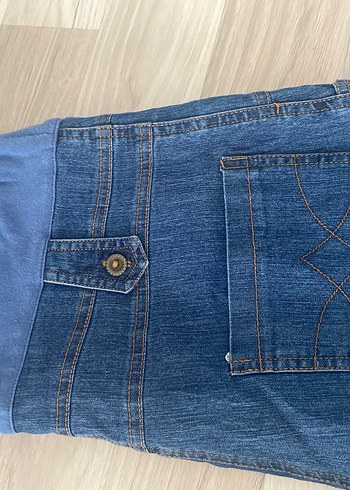Fermuarlı Mavi Denim Hamile Eşofmanı - Görsel 3