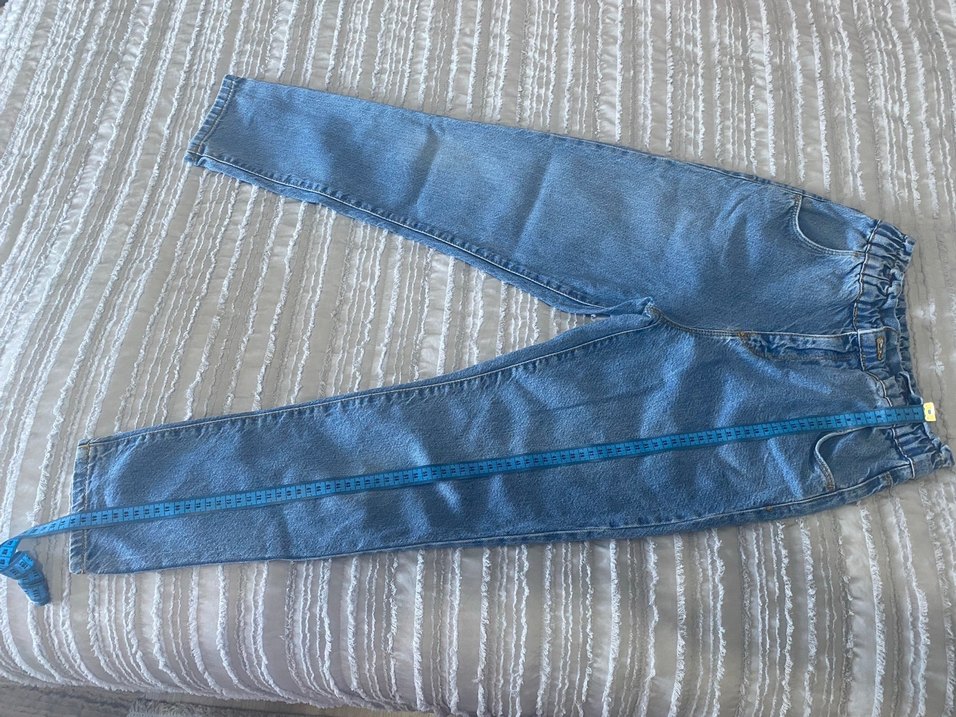 Düğmeli Mavi Nakışlı kız çocuk Jean - Görsel 2