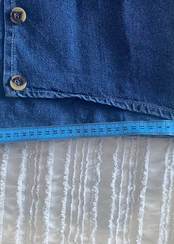 Düğmeli Mavi Midi Kız çocuk Kot etek - Görsel 2