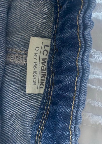 Düğmeli Mavi Midi Kız çocuk Kot etek - Görsel 3