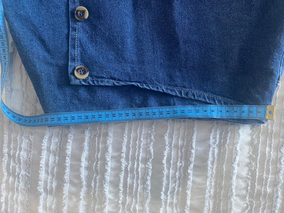 Düğmeli Mavi Midi Kız çocuk Kot etek - Görsel 2