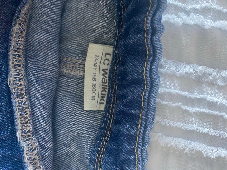 Düğmeli Mavi Midi Kız çocuk Kot etek - Görsel 3