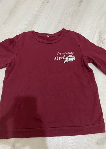 Bordo Sweatshirt Uzun Kollu Basic