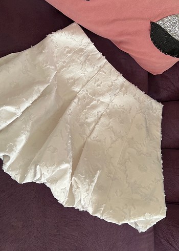 Standart Beden Beden beyaz Renk Zara Beyaz Nakışlı Balon Etek